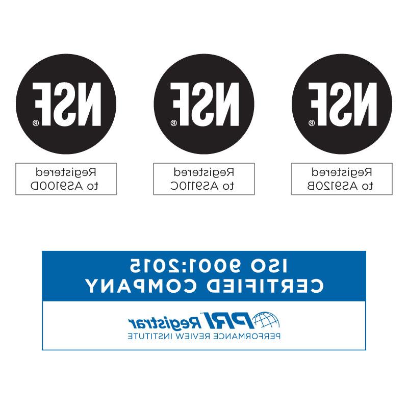 NSF Registered to AS9120B, NSF Registered to AS9110C, NSF Registered to AS9100D; ISO 9001:2015 - Quality Certified